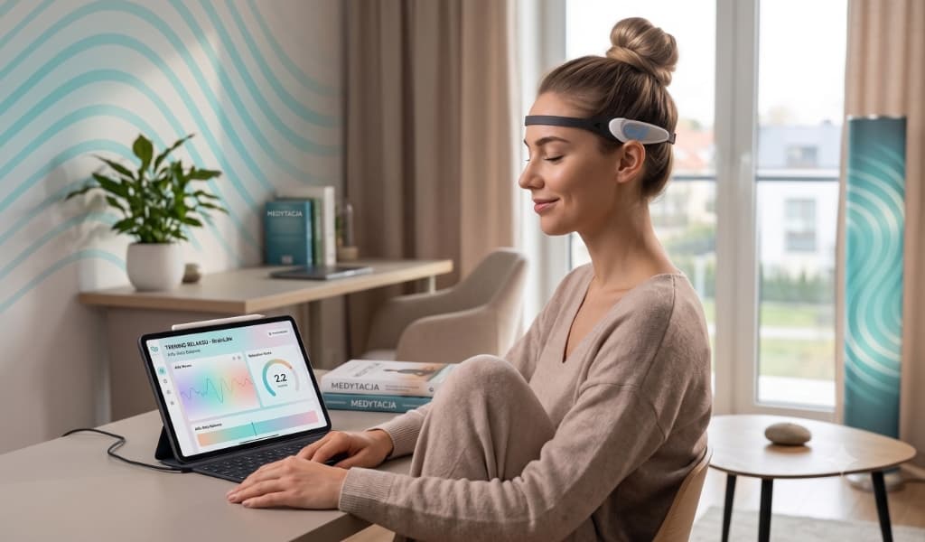 Trening relaksacji i koncentracji z domowym aparatem EEG oraz aplikacją na tablecie