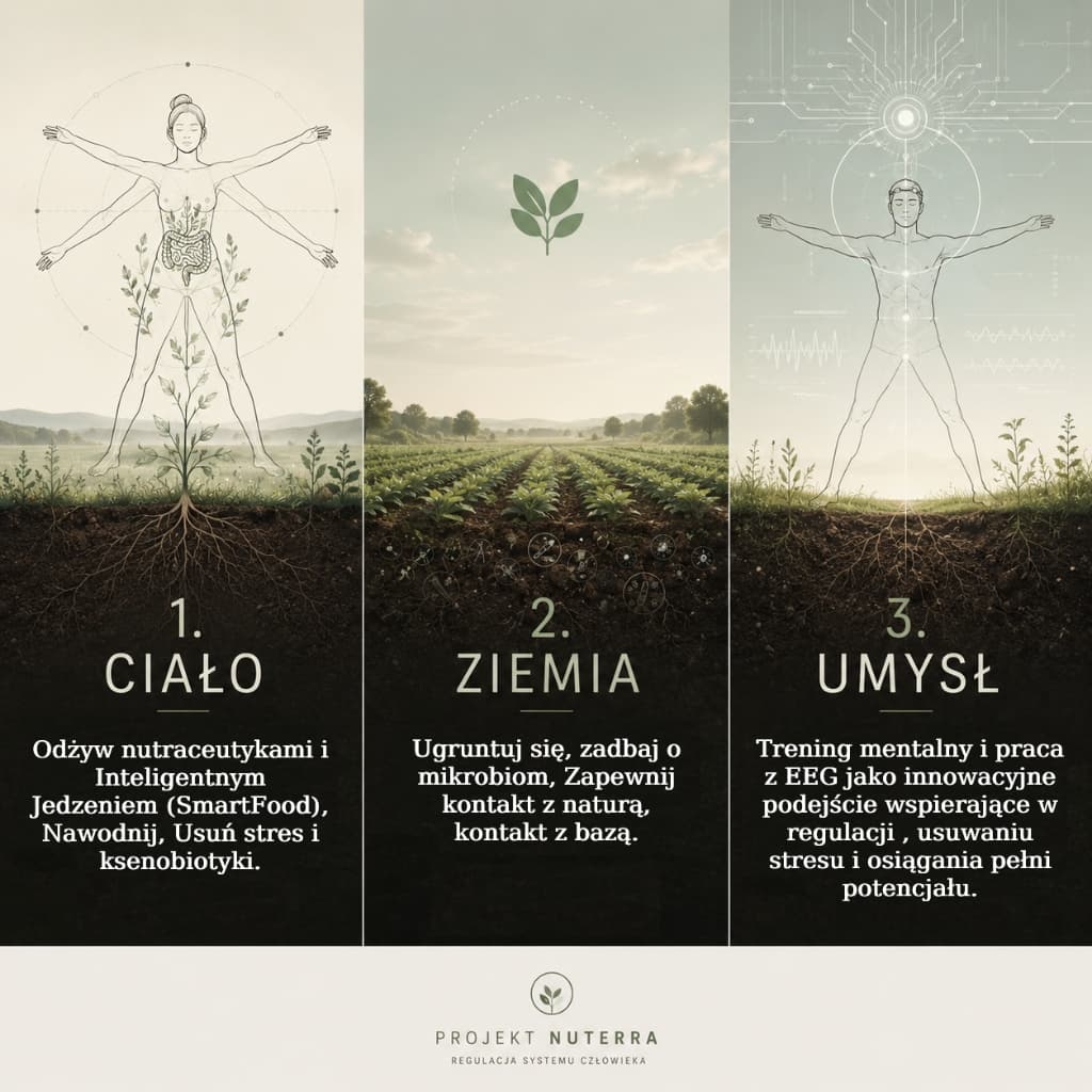 Grafika Projekt NuTerra - 1. Ciało, 2. Ziemia, 3. Umysł